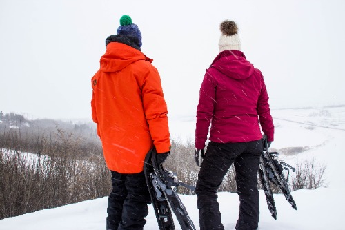 Snow shoeing is a popular sport enjoyed by many park visitors.