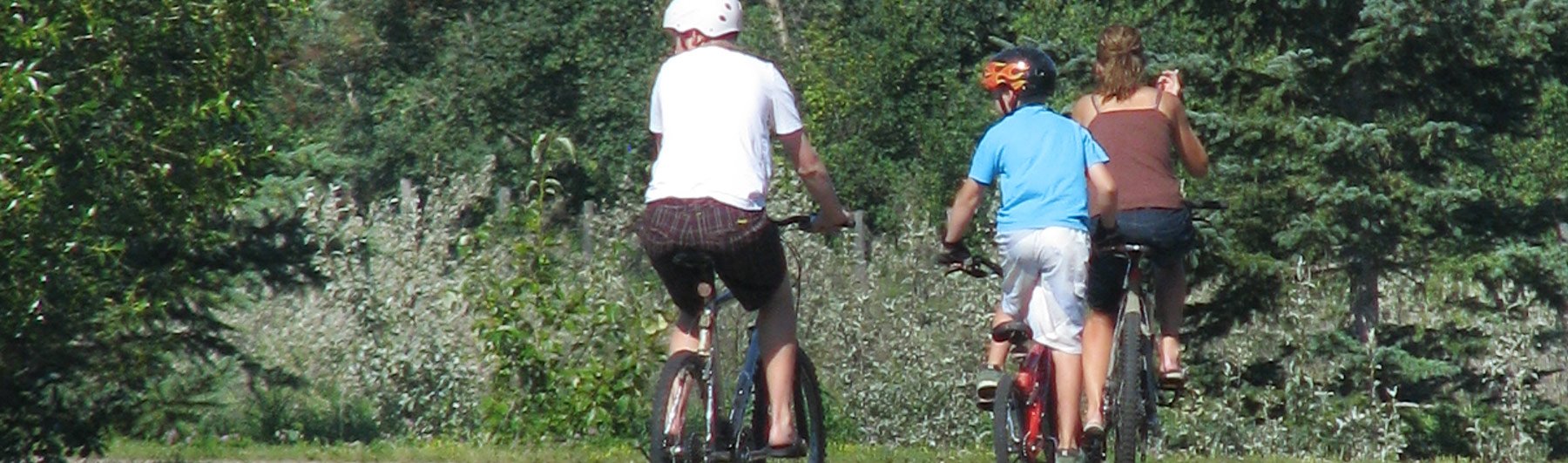 People biking at Trout Pond